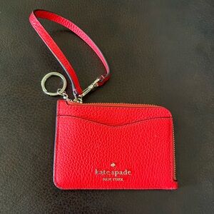Kate Spade Red Textured Card Holder